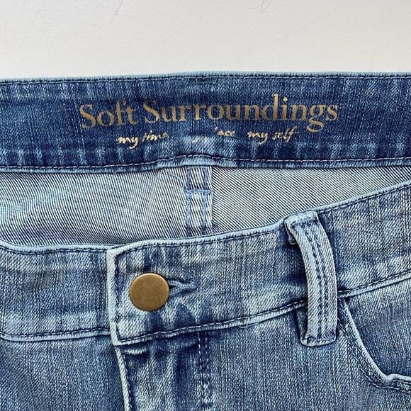 Soft Surroundings Touch of Lace Jeans Light Blue Wash Stretch size 10 - Picture 10 of 15